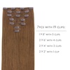 WENNALIFE Clip in Hair Extensions Real Human Hair, 20 Inch 120g 7pcs Human Hair Extensions Clip In Human Hair, Light Auburn Brown Hair Extensions Clip In Real Hair Coloured Remy Human Hair Extensions