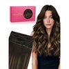WENNALIFE 3PCS Butterfly Weft Hair Extensions Human Hair 14 Inch 80g Balayage Dark Brown Mixed Chestnut Brown Genius Sew in Hair Extensions Real Human Hair Add Volume and Length Invisible Extensions(D-#2 Dark Brown)