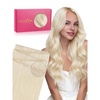 WENNALIFE 3PCS Butterfly Weft Hair Extensions Human Hair 14 Inch 80g Balayage Dark Brown Mixed Chestnut Brown Genius Sew in Hair Extensions Real Human Hair Add Volume and Length Invisible Extensions(D-#60A Platinum Blonde)