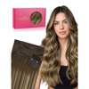 WENNALIFE 3PCS Butterfly Weft Hair Extensions Human Hair 14 Inch 80g Balayage Dark Brown Mixed Chestnut Brown Genius Sew in Hair Extensions Real Human Hair Add Volume and Length Invisible Extensions(D-#4 Chocolate Brown)