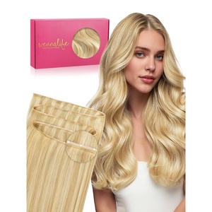 WENNALIFE 3PCS Butterfly Weft Hair Extensions Human Hair 14 Inch 80g Balayage Dark Brown Mixed Chestnut Brown Genius Sew in Hair Extensions Real Human Hair Add Volume and Length Invisible Extensions(D-#16/22 Light Blonde Highlighted Golden Blonde)
