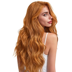 WENNALIFE 3PCS Butterfly Weft Hair Extensions Human Hair 14 Inch 80g Balayage Dark Brown Mixed Chestnut Brown Genius Sew in Hair Extensions Real Human Hair Add Volume and Length Invisible Extensions(D-#30 Auburn Ginger)