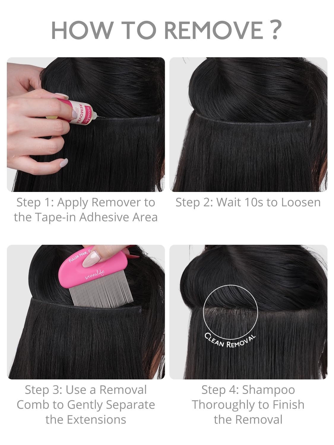 image:imageWENNALIFE Genius Weft Tape in Hair Extensions Human Hair 18 Inch 60g Natural Black Tape Ins Luxury Remy Hair Extensions Invisible Fuller Volume Reusable 10 Wide Weft18A613A Dirty Blonde Highlighted Bleach Blonde