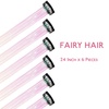 WENNALIFE Hair Tinsel Tape in Hair Extensions, Golden Brown 12PCS 24 Inch Invisible Tape in Extensions Quick Install Glitter Tinsel Hair Extensions Sparkle Fairy Party Hair Accessories for Women(C-#Bright White)