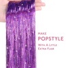 WENNALIFE Hair Tinsel Tape in Hair Extensions, Golden Brown 12PCS 24 Inch Invisible Tape in Extensions Quick Install Glitter Tinsel Hair Extensions Sparkle Fairy Party Hair Accessories for Women(T-#LightPurple)