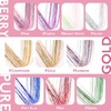 WENNALIFE Hair Tinsel Tape in Hair Extensions, Golden Brown 12PCS 24 Inch Invisible Tape in Extensions Quick Install Glitter Tinsel Hair Extensions Sparkle Fairy Party Hair Accessories for Women(C-#Sky Blue)