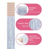 WENNALIFE Hair Tinsel Tape in Hair Extensions, Golden Brown 12PCS 24 Inch Invisible Tape in Extensions Quick Install Glitter Tinsel Hair Extensions Sparkle Fairy Party Hair Accessories for Women(#Silver)