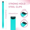 WENNALIFE Hair Tinsel Tape in Hair Extensions, Golden Brown 12PCS 24 Inch Invisible Tape in Extensions Quick Install Glitter Tinsel Hair Extensions Sparkle Fairy Party Hair Accessories for Women(12-#Teal)
