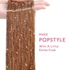 WENNALIFE Hair Tinsel Tape in Hair Extensions, Golden Brown 12PCS 24 Inch Invisible Tape in Extensions Quick Install Glitter Tinsel Hair Extensions Sparkle Fairy Party Hair Accessories for Women(T-#Golden Brown)
