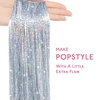WENNALIFE Hair Tinsel Tape in Hair Extensions, Golden Brown 12PCS 24 Inch Invisible Tape in Extensions Quick Install Glitter Tinsel Hair Extensions Sparkle Fairy Party Hair Accessories for Women(T-#Silver)