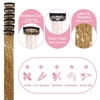 WENNALIFE Hair Tinsel Tape in Hair Extensions, Golden Brown 12PCS 24 Inch Invisible Tape in Extensions Quick Install Glitter Tinsel Hair Extensions Sparkle Fairy Party Hair Accessories for Women(C-#Champagne)