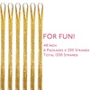 WENNALIFE Hair Tinsel Tape in Hair Extensions, Golden Brown 12PCS 24 Inch Invisible Tape in Extensions Quick Install Glitter Tinsel Hair Extensions Sparkle Fairy Party Hair Accessories for Women(T-#Gold)