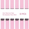 WENNALIFE Hair Tinsel Tape in Hair Extensions, Golden Brown 12PCS 24 Inch Invisible Tape in Extensions Quick Install Glitter Tinsel Hair Extensions Sparkle Fairy Party Hair Accessories for Women(12-#Pink)