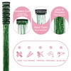 WENNALIFE Hair Tinsel Tape in Hair Extensions, Golden Brown 12PCS 24 Inch Invisible Tape in Extensions Quick Install Glitter Tinsel Hair Extensions Sparkle Fairy Party Hair Accessories for Women(C-#Green)