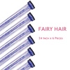 WENNALIFE Hair Tinsel Tape in Hair Extensions, Golden Brown 12PCS 24 Inch Invisible Tape in Extensions Quick Install Glitter Tinsel Hair Extensions Sparkle Fairy Party Hair Accessories for Women(C-#Sky Blue)