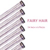 WENNALIFE Hair Tinsel Tape in Hair Extensions, Golden Brown 12PCS 24 Inch Invisible Tape in Extensions Quick Install Glitter Tinsel Hair Extensions Sparkle Fairy Party Hair Accessories for Women(C-#Rainbow)