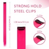 WENNALIFE Hair Tinsel Tape in Hair Extensions, Golden Brown 12PCS 24 Inch Invisible Tape in Extensions Quick Install Glitter Tinsel Hair Extensions Sparkle Fairy Party Hair Accessories for Women(12-#Hot Pink)