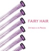 WENNALIFE Hair Tinsel Tape in Hair Extensions, Golden Brown 12PCS 24 Inch Invisible Tape in Extensions Quick Install Glitter Tinsel Hair Extensions Sparkle Fairy Party Hair Accessories for Women(C-#Purple)