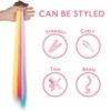 WENNALIFE Hair Tinsel Tape in Hair Extensions, Golden Brown 12PCS 24 Inch Invisible Tape in Extensions Quick Install Glitter Tinsel Hair Extensions Sparkle Fairy Party Hair Accessories for Women(12-#Rainbow)