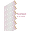 WENNALIFE Hair Tinsel Tape in Hair Extensions, Golden Brown 12PCS 24 Inch Invisible Tape in Extensions Quick Install Glitter Tinsel Hair Extensions Sparkle Fairy Party Hair Accessories for Women(#BrightWhite)