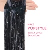 WENNALIFE Hair Tinsel Tape in Hair Extensions, Golden Brown 12PCS 24 Inch Invisible Tape in Extensions Quick Install Glitter Tinsel Hair Extensions Sparkle Fairy Party Hair Accessories for Women(T-#Black)