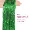 WENNALIFE Hair Tinsel Tape in Hair Extensions, Golden Brown 12PCS 24 Inch Invisible Tape in Extensions Quick Install Glitter Tinsel Hair Extensions Sparkle Fairy Party Hair Accessories for Women(T-#Green)