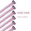 WENNALIFE Hair Tinsel Tape in Hair Extensions, Golden Brown 12PCS 24 Inch Invisible Tape in Extensions Quick Install Glitter Tinsel Hair Extensions Sparkle Fairy Party Hair Accessories for Women(C-#Pink)