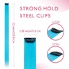 WENNALIFE Hair Tinsel Tape in Hair Extensions, Golden Brown 12PCS 24 Inch Invisible Tape in Extensions Quick Install Glitter Tinsel Hair Extensions Sparkle Fairy Party Hair Accessories for Women(12-#Sky Blue)