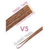 WENNALIFE Hair Tinsel Tape in Hair Extensions, Golden Brown 12PCS 24 Inch Invisible Tape in Extensions Quick Install Glitter Tinsel Hair Extensions Sparkle Fairy Party Hair Accessories for Women(#GoldenBrown)