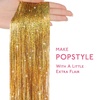 WENNALIFE Hair Tinsel Tape in Hair Extensions, Golden Brown 12PCS 24 Inch Invisible Tape in Extensions Quick Install Glitter Tinsel Hair Extensions Sparkle Fairy Party Hair Accessories for Women(T-#Gold)