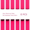 WENNALIFE Hair Tinsel Tape in Hair Extensions, Golden Brown 12PCS 24 Inch Invisible Tape in Extensions Quick Install Glitter Tinsel Hair Extensions Sparkle Fairy Party Hair Accessories for Women(12-#Hot Pink)