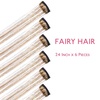 WENNALIFE Hair Tinsel Tape in Hair Extensions, Golden Brown 12PCS 24 Inch Invisible Tape in Extensions Quick Install Glitter Tinsel Hair Extensions Sparkle Fairy Party Hair Accessories for Women(C-#Gold)