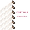 WENNALIFE Hair Tinsel Tape in Hair Extensions, Golden Brown 12PCS 24 Inch Invisible Tape in Extensions Quick Install Glitter Tinsel Hair Extensions Sparkle Fairy Party Hair Accessories for Women(C-#Champagne)