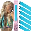 WENNALIFE Hair Tinsel Tape in Hair Extensions, Golden Brown 12PCS 24 Inch Invisible Tape in Extensions Quick Install Glitter Tinsel Hair Extensions Sparkle Fairy Party Hair Accessories for Women(12-#Sky Blue)