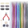 WENNALIFE Hair Tinsel Tape in Hair Extensions, Golden Brown 12PCS 24 Inch Invisible Tape in Extensions Quick Install Glitter Tinsel Hair Extensions Sparkle Fairy Party Hair Accessories for Women(T-#16 Color)