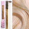 WENNALIFE Hair Tinsel Tape in Hair Extensions, Golden Brown 12PCS 24 Inch Invisible Tape in Extensions Quick Install Glitter Tinsel Hair Extensions Sparkle Fairy Party Hair Accessories for Women(C-#Champagne)