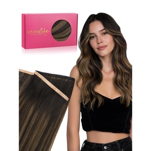 WENNALIFE Genius Weft Tape in Hair Extensions Human Hair 18 Inch 60g Natural Black Tape Ins Luxury Remy Hair Extensions Invisible Fuller Volume Reusable 10″ Wide Weft(#2/6/2 Balayage Dark Brown Mixed Chestnut Brown)