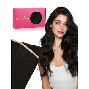 WENNALIFE Genius Weft Tape in Hair Extensions Human Hair 18 Inch 60g Natural Black Tape Ins Luxury Remy Hair Extensions Invisible Fuller Volume Reusable 10″ Wide Weft(#1B Natural Black)
