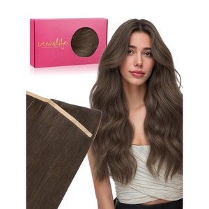 WENNALIFE Genius Weft Tape in Hair Extensions Human Hair 18 Inch 60g Natural Black Tape Ins Luxury Remy Hair Extensions Invisible Fuller Volume Reusable 10″ Wide Weft(#5 Muted Light Brown Brunette)