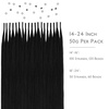 WENNALIFE I Tip Hair Extensions Human Hair, 50g 50s 18 Inch Jet Black Remy Itip Human Hair Extensions Invisible Itips Straight I Tips Fusion Extensions Real Human Hair