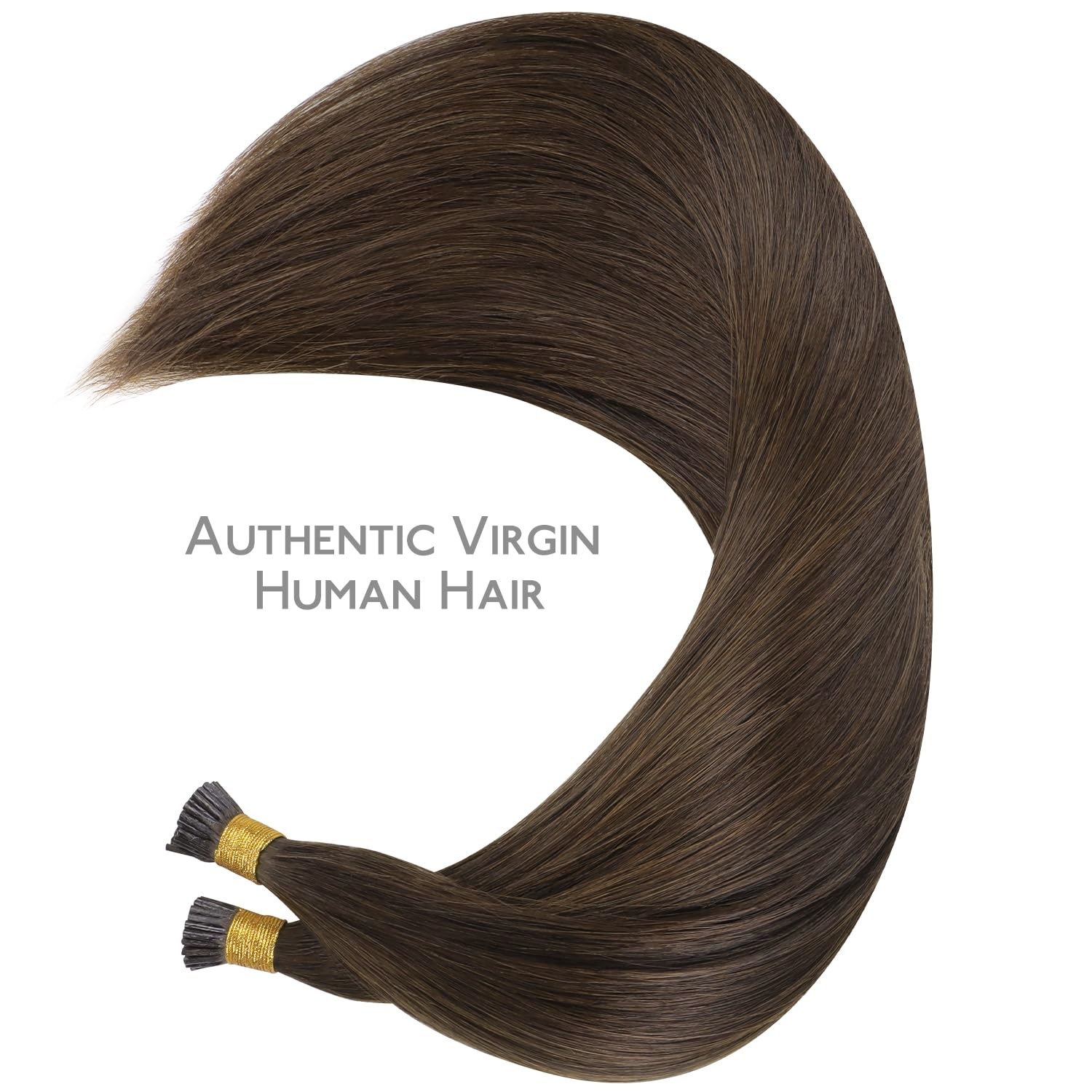 image:imageWENNALlFE Mini Flat Tip Hair Extensions Human Hair 50g 60s 16 Inch Light Blonde Highlighted Golden Blonde Remy Hair K Tip Hair Extensions Seamless Keratin Extensions De CabelloI4 Chocolate Brown