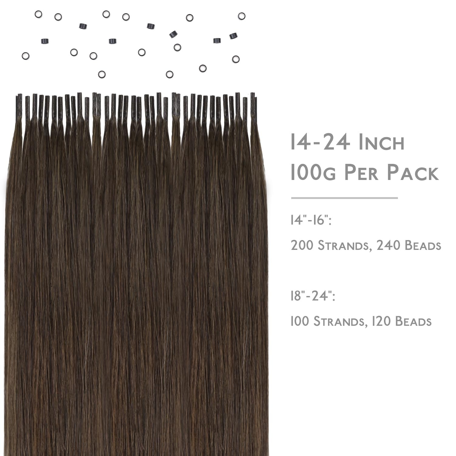 image:imageWENNALlFE Mini Flat Tip Hair Extensions Human Hair 50g 60s 16 Inch Light Blonde Highlighted Golden Blonde Remy Hair K Tip Hair Extensions Seamless Keratin Extensions De CabelloI4 Chocolate Brown