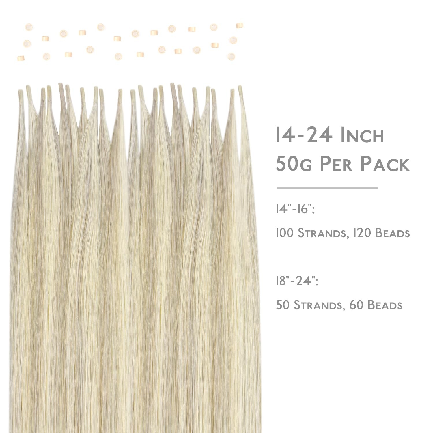 image:imageWENNALlFE Mini Flat Tip Hair Extensions Human Hair 50g 60s 16 Inch Light Blonde Highlighted Golden Blonde Remy Hair K Tip Hair Extensions Seamless Keratin Extensions De CabelloI17A60A Ash Blonde Highlighted Platinum Blonde
