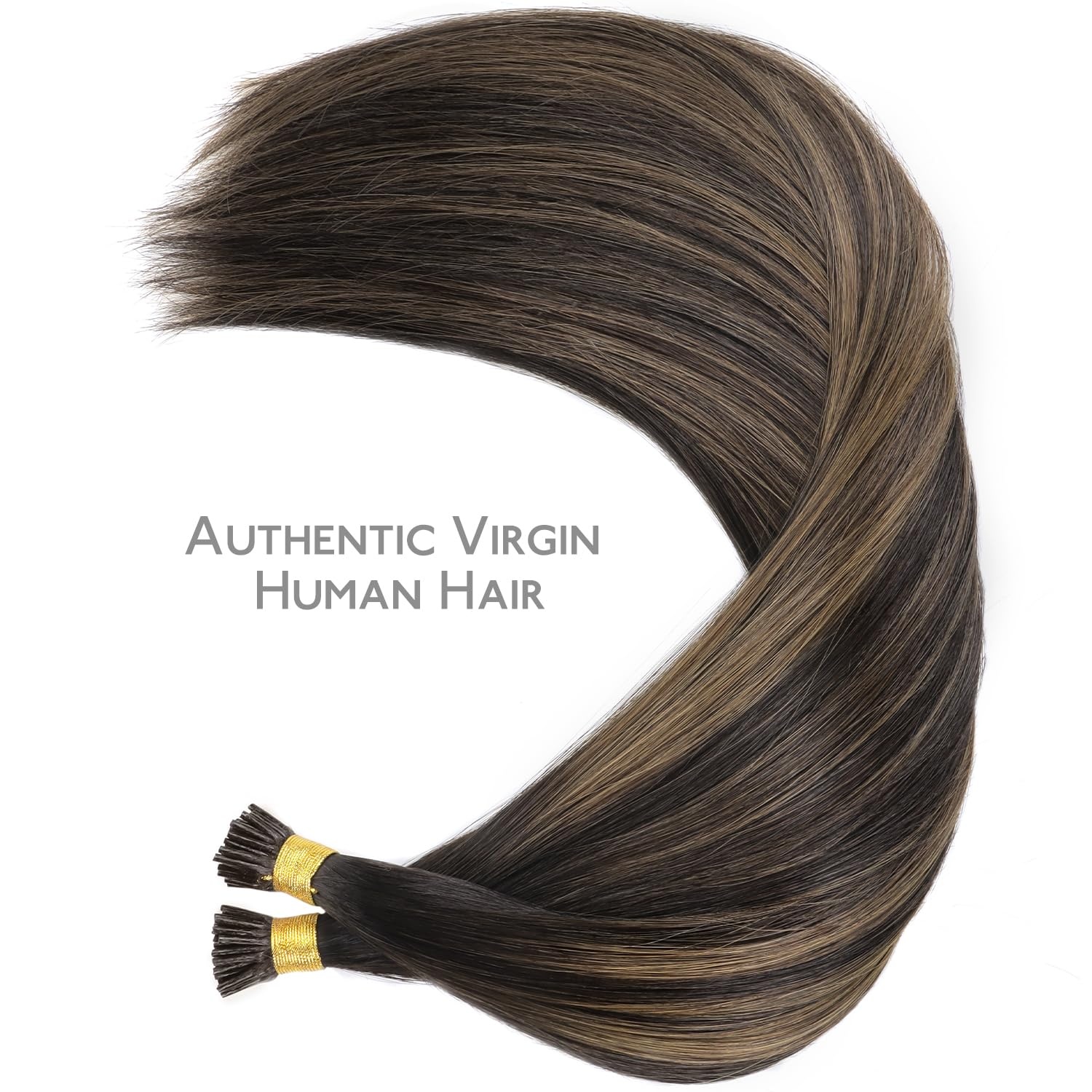 image:imageWENNALlFE Mini Flat Tip Hair Extensions Human Hair 50g 60s 16 Inch Light Blonde Highlighted Golden Blonde Remy Hair K Tip Hair Extensions Seamless Keratin Extensions De CabelloI262 Balayage Dark Brown Mixed Chestnut Brown