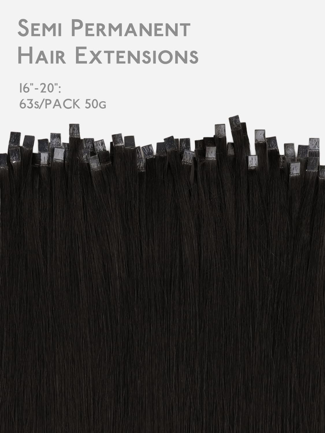 image:imageWENNALlFE Mini Flat Tip Hair Extensions Human Hair 50g 60s 16 Inch Light Blonde Highlighted Golden Blonde Remy Hair K Tip Hair Extensions Seamless Keratin Extensions De CabelloF1 Jet Black
