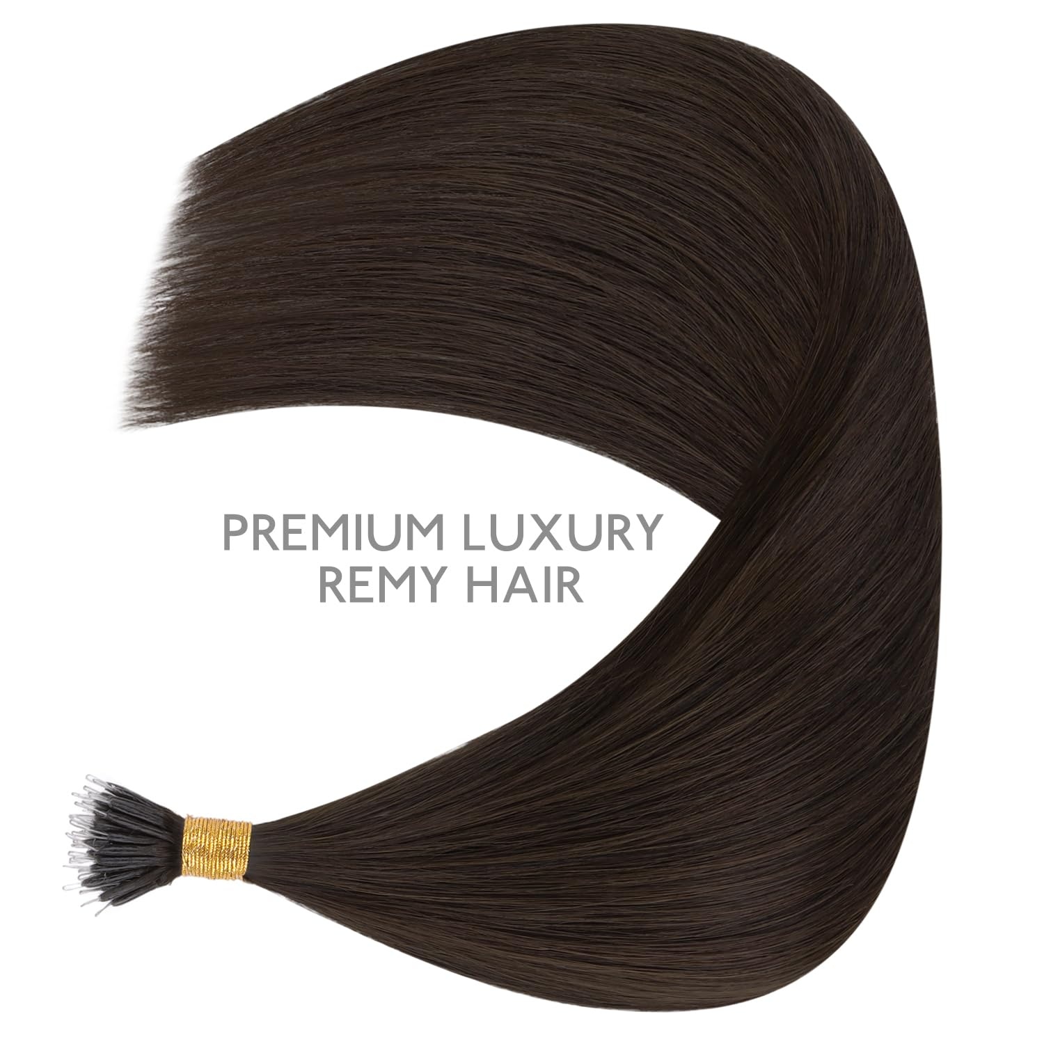 image:imageWENNALlFE Mini Flat Tip Hair Extensions Human Hair 50g 60s 16 Inch Light Blonde Highlighted Golden Blonde Remy Hair K Tip Hair Extensions Seamless Keratin Extensions De CabelloN2A Light Dark Brown