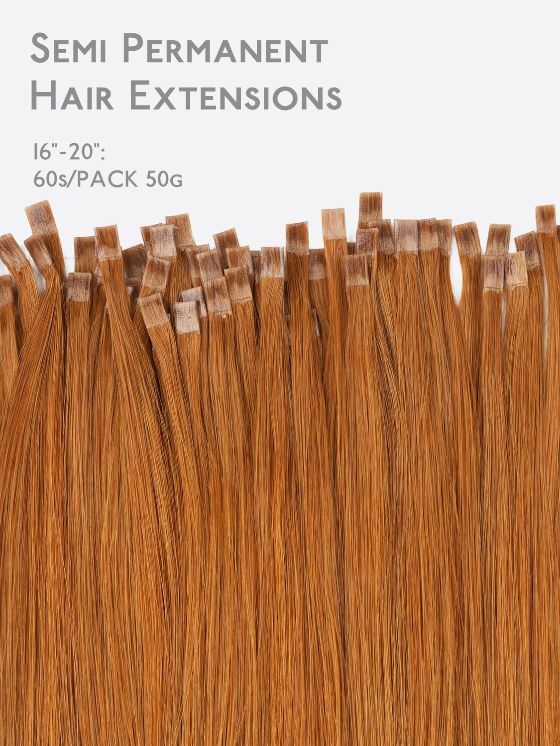 image:imageWENNALlFE Mini Flat Tip Hair Extensions Human Hair 50g 60s 16 Inch Light Blonde Highlighted Golden Blonde Remy Hair K Tip Hair Extensions Seamless Keratin Extensions De CabelloF30 Auburn Ginger