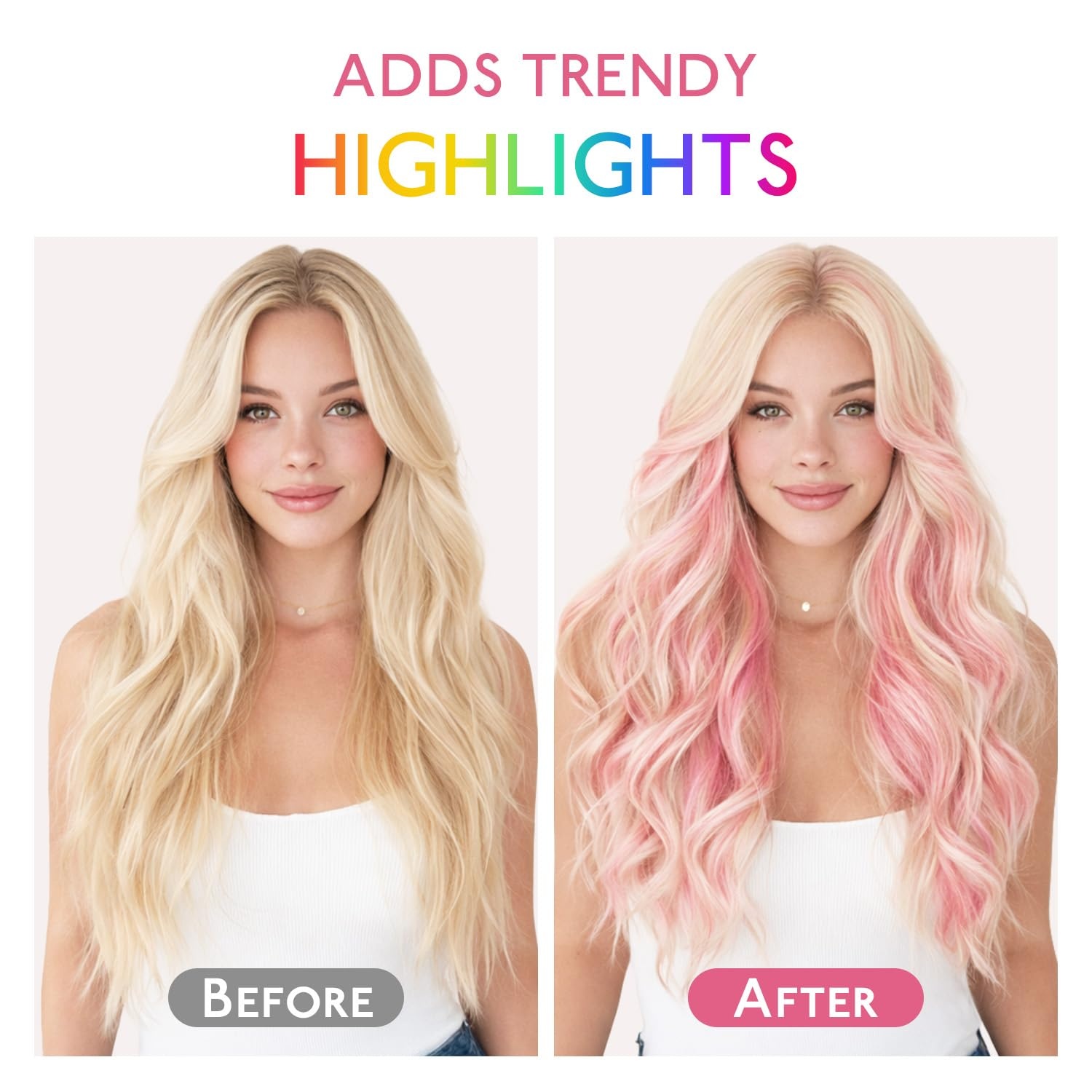 image:imageWENNALlFE Mini Flat Tip Hair Extensions Human Hair 50g 60s 16 Inch Light Blonde Highlighted Golden Blonde Remy Hair K Tip Hair Extensions Seamless Keratin Extensions De CabelloMPeach Pink
