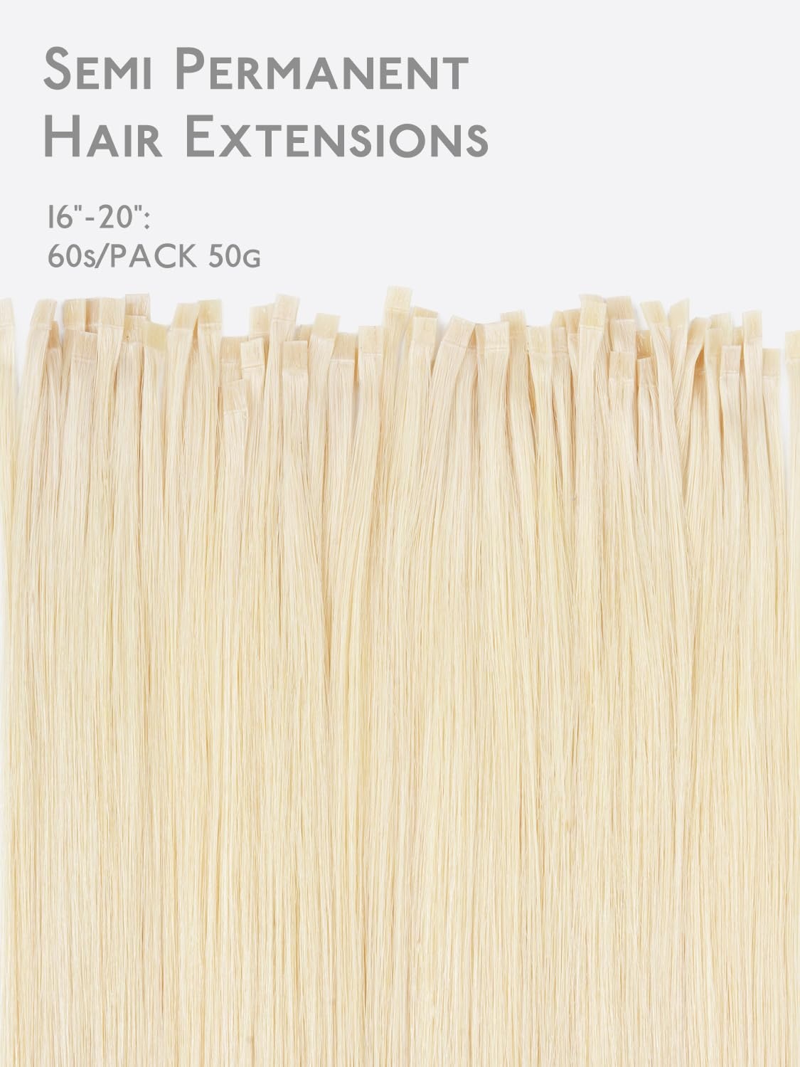 image:imageWENNALlFE Mini Flat Tip Hair Extensions Human Hair 50g 60s 16 Inch Light Blonde Highlighted Golden Blonde Remy Hair K Tip Hair Extensions Seamless Keratin Extensions De CabelloF60A Platinum Blonde