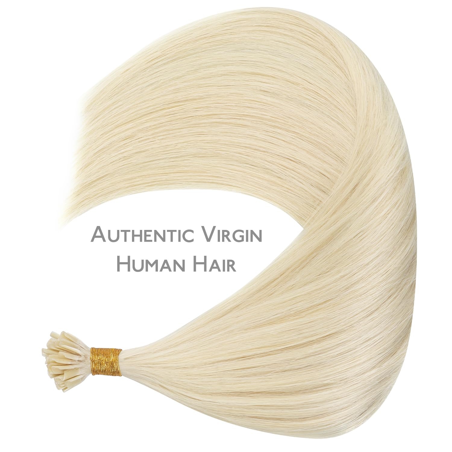 image:imageWENNALlFE Mini Flat Tip Hair Extensions Human Hair 50g 60s 16 Inch Light Blonde Highlighted Golden Blonde Remy Hair K Tip Hair Extensions Seamless Keratin Extensions De CabelloU60A Platinum Blonde
